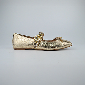 Sapatilha Ouro Light Metalizado com Fivela