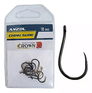 Anzol Chinu Sure Black Cartela C/ 10 - Crown