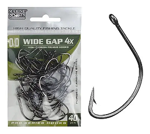 Anzol Wide Gap 4x c/ 40un Blacknickel - Marine