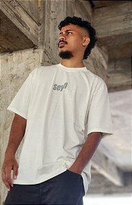 Camiseta Oversized Estampa LOGO 2 - Off White