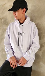 Moletom Canguru 2 Cabos estampa LOGO 1 - Branco.