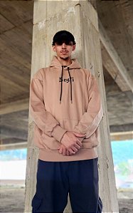 Moletom Canguru 2 Cabos estampa LOGO 1 - Bege.