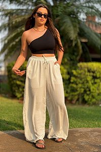 Cropped Nula Manga Preto