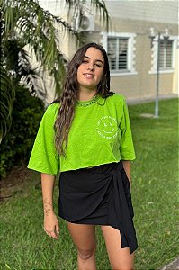 Tee Cropped Smile Verde