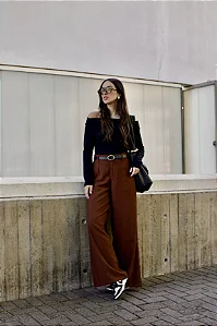 Calça Pantalona Marrom