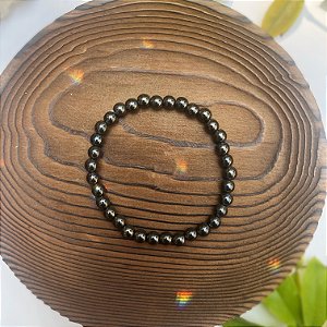 Pulseira de Hematita Esfera 6mm - Aterramento e Proteção contra negatividade