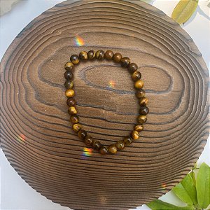 Pulseira de Olho de Tigre Esfera 6mm – Mau-olhado e Poder Pessoal