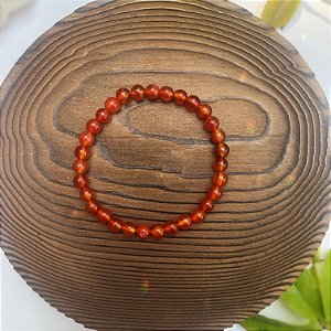 Pulseira de Cornalina Esfera 6mm – Vitalidade e Alegria