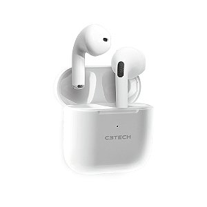 Fone de Ouvido Bluetooth TWS Branco, Som Imersivo, Design Compacto e Estojo de Carregamento - CompleteStore®