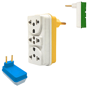 Adaptador De Tomada Benjamim T Colorido Com 3 Entradas Multiplicador de Tomadas Versátil 10A 20A Até 250v Bivolt
