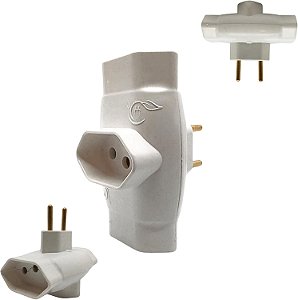 Adaptador De Tomada Universal Benjamim T Horizontal Com 3 Entradas Multiplicador de Tomadas 10A 20A Até 250v - Bivolt