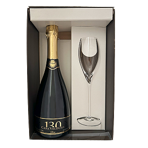 Kit Espumante 130 Casa Valduga Brut 750 ml com Taça