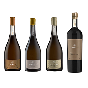 Kit Vinhos Amitie Oak Barrel 4 x 750 ml Com Caixa de Madeira