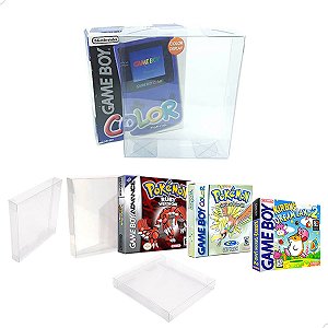 10un Games-8 (0,20mm) Protetor de Jogos GB, GBC, BGA + 1un Protetor Console-2 de Plástico p/ Console GBC Game Boy Color