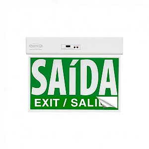 Sinalização Saída slim fundo verde - c/seletor 24x18