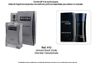 PERFUME H13 MASCULINO INSPIRAÇÃO ARMANI BLACK CODE