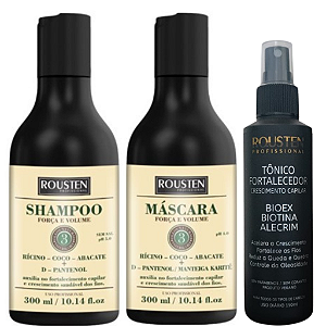 KIT FORTALECEDOR / CRESCIMENTO CAPILAR - SHAMPOO + MÁSCARA + TÔNICO