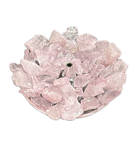Incensário de Cristal Quartzo Rosa - Amor e Calmante