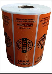 Lacre de Segurança 100x35 C/ 1000 Et Laranja /pret