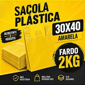 Sacola Plastica 30x40 Amarela Fardo 2kg