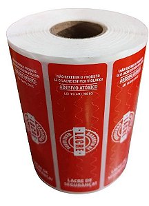 Lacre de Segurança 90x25 C/ 928 Et.vermelho/branco