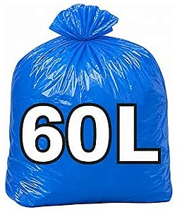 Saco de Lixo Azul 60 Lt Micra 0,06 Fd C/100 Und