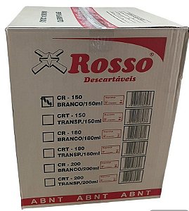 Copo Descartável Rosso 150ml 25 Fd C/ 100