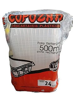 Pote Retangular 500ml Frezer e Microondas