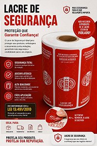 Lacre de Seg.30 Rolos 90x25 C/ 928 Et.verm/bran