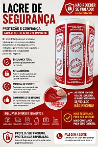 Lacre de Seg.20 Rolos 110x35 C/ 921 Et.verm/bran