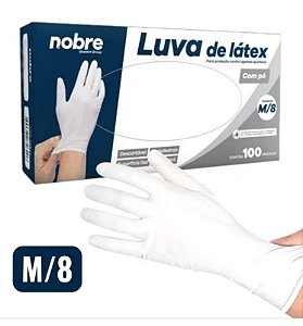 Luva Latex Nobre C/pó (m) Cx C/100