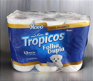 Papel Higienico Tropicos 12 Rolos Folha Dupla 30m