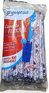 Canudo Straw. Flexivel Sache 6,0mm 21cm C/100un