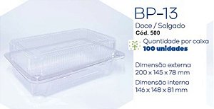 EMBALAGEM CRISTAL RETANGULAR ROCA CX C/ 100 BP-13