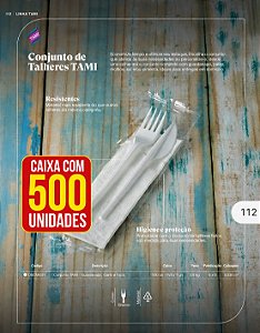 Conj. Tami Brnc Guardanapo + Garfo + Faca Cx C/500