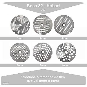 Disco Aço carbono Para Moedor De Carne Boca 32 - de 3mm a 10mm
