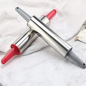 Rolo de Massas em Aço Inox Giratório Com Cabo em Plástico - Wellmix