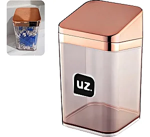 Porta algodão com tampa Slim Plastico Uz