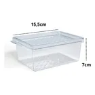 Organizador multiuso 0,60ml transparente C/ Tampa Plástico Uz