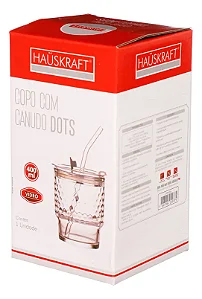 Copo de vidro Canudo Vidro Fest 400ml hauskraft