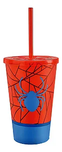 Copo com tampa 550ml teia Homem Aranha usual