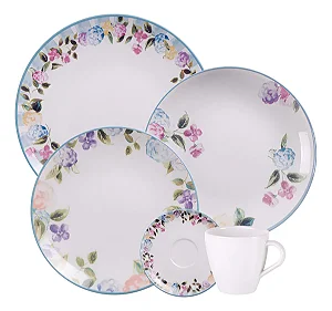 Prato raso 25cm aura tramontina Porcelana flores