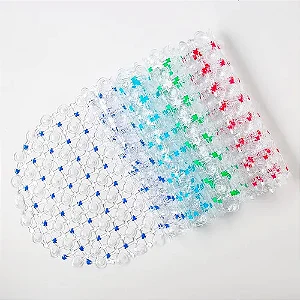 Tapete para banheiro 35x65cm com ventosas - Cor Sortida