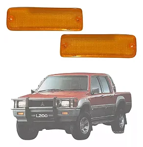 Par de Lentes da Lanterna do Para-choque – Mitsubishi L200 (Modelo Quadrado)