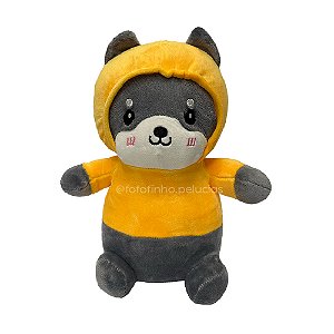 Cachorro de Pelúcia com Capuz, 26cm, toque macio, presente, ursinho de pelúcia