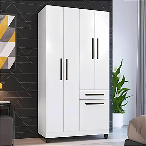 Roupeiro Solteiro Laguna 5 Portas 1 Gaveta Branco