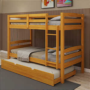 Treliche Solteiro com cama auxiliar Cor Mel