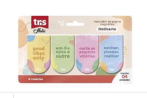 MARCADOR DE PÁGINA MAGNÉTICO 04 UNIDADES TRIS HOLIC MOTIVARTE