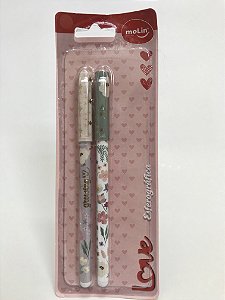 CANETA ESFEROGRÁFICA LOVE FLOWERS C/ 2UN MOLIN