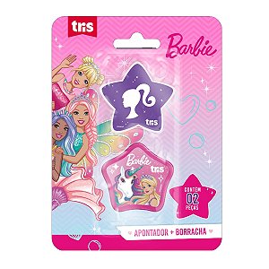 APONTADOR + BORRACHA BARBIE TRIS